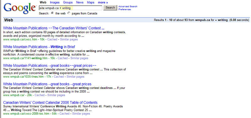 Google with additional search parameters